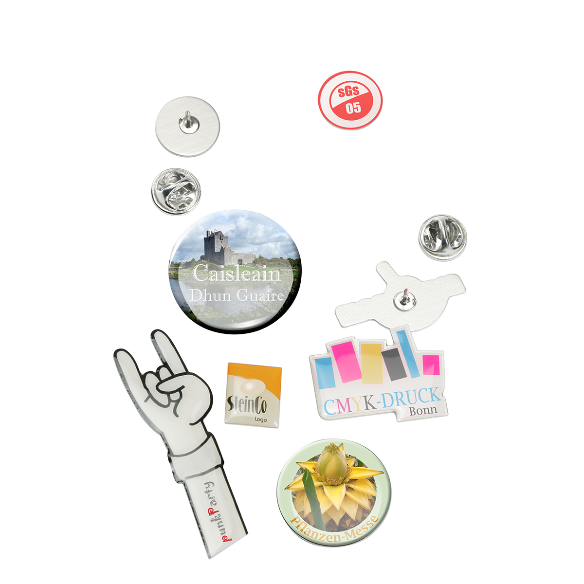 Pin (Metall-Anstecker aus Alu), längste S. 16 mm