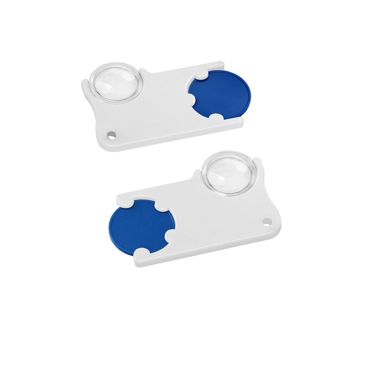 Chiphalter mit 1€-Chip und Lupe