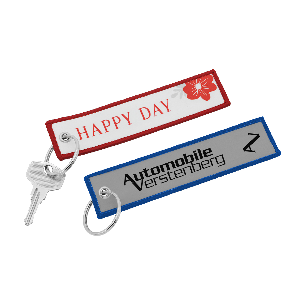 Kurzbänder, Tags mit Schlüsselring "WEBUNG"